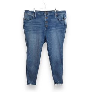 Madewell 10" High-Rise Skinny jeans blue Women's Plus Size 37 raw distressed